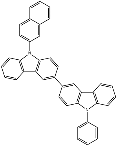 9-(naphthalen-2-yl)-9'-phenyl-9H,9'H-3,3'-bicarbazole Structure