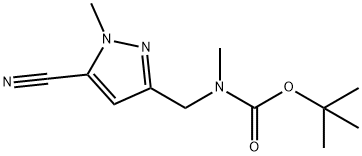 tert-butyl (5-cyano-1-methyl-1H-pyrazol-3-yl)methyl(methyl)carbamate 结构式