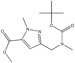 methyl 3-(((tert-butoxycarbonyl)(methyl)amino)methyl)-1-methyl-1H-pyrazole-5-carboxylate,1454849-96-7,结构式