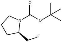 1-Pyrrolidinecarboxylic acid, 2-(fluoromethyl)-, 1,1-dimethylethyl ester, (2R)- 化学構造式