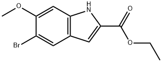 5-溴-6-甲氧基-1H-吲哚-2-羧酸乙酯, 146432-99-7, 结构式