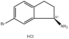 (S)-6-ブロモ-2,3-ジヒドロ-1H-インデン-1-アミン塩酸塩 化学構造式