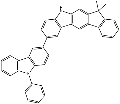 茚并[2,1-B]咔唑,5,7-二氢-7,7-二甲基-2-(9-苯基-9H-咔唑-3-基), 1466521-76-5, 结构式