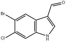 5-ブロモ-6-クロロ-1H-インドール-3-カルブアルデヒド 化学構造式