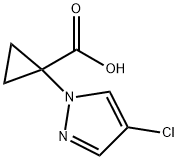 1-(4-Chloro-pyrazol-1-yl)-cyclopropanecarboxylicacid,1469287-10-2,结构式