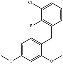 1-chloro-3-(2,4-dimethoxybenzyl)-2-fluorobenzene Struktur
