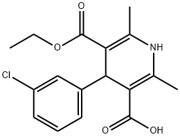 4-(3-Chlorophenyl)-5-(ethoxycarbonyl)-2,6-dimethyl-1,4-dihydropyridine-3-carboxylic acid Structure