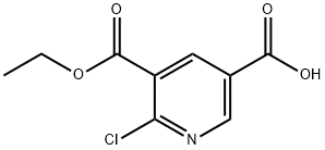5-(ethoxycarbonyl)-6-chloropyridine-3-carboxylic acid Struktur