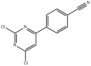 4-(2,6-二氯嘧啶-4-基)苯甲腈,1491181-11-3,结构式