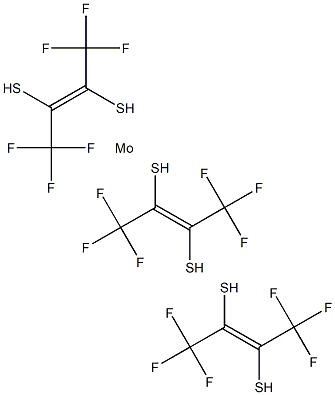 Molybdenum tris(1,2-bis(trifluoromethyl)ethane-1,2-dithiolene) Struktur