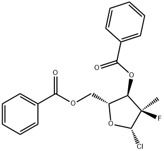 ((2R,3R,4R,5S)-3-(benzoyloxy)-5-chloro-4-fluoro-4-methyltetrahydrofuran-2-yl)methyl benzoate Structure