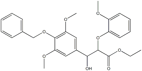 3-(4-(苄氧基)-3,5-二甲氧基苯基)-3-羟基-2-(2-甲氧基苯氧基)丙酸乙酯, 151541-15-0, 结构式