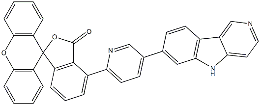 7-(6-fluoranylpyridin-3-yl)-5H-pyrido[4,3-b]indole Struktur