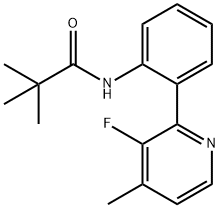 N-(2-(3-fluoro-4-methylpyridin-2-yl)phenyl)pivalamide 化学構造式