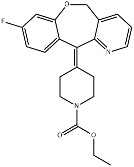 乙基 4-(8-氟苯并[6,7]噁庚英并[4,3-B]吡啶-11(5H)-亚基)哌啶-1-甲酸基酯,153249-90-2,结构式