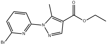 1-(6-ブロモピリジン-2-イル)-5-メチル-1H-ピラゾール-4-カルボン酸エチル 化学構造式