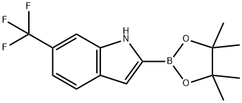 2-(4,4,5,5-四甲基-1,3,2-二氧杂硼杂环戊烷-2-基)-6-(三氟甲基)-1H-吲哚, 1557138-33-6, 结构式