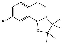 4-methoxy-3-(4,4,5,5-tetramethyl-1,3,2-dioxaborolan-2-yl)phenol 化学構造式