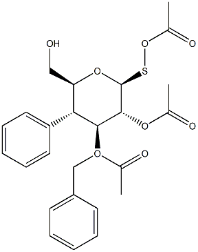 Phenyl 3-O-(phenylmethyl)-1-thio-beta-D-glucopyranoside triacetate Structure