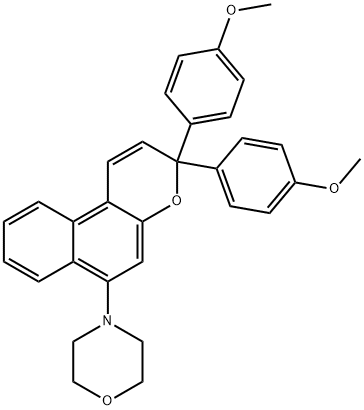 4-[3,3-二(4-甲氧基苯基)-3H-萘并[2,1-B]吡喃-6-基]吗啉,159595-92-3,结构式