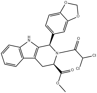 (1R,3R)-1-(benzo[d][1,3]dioxol-5-yl)-2-(2,2-dichloroacetyl) -2,3,4,9-tetrahydro-1H-pyrido[3,4-b]indole-3-carboxylate Structure