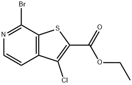 Ethyl 7-Bromo-3-Chlorothieno[2,3-C]Pyridine-2-Carboxylate 化学構造式