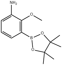 2-甲氧基-3-(4,4,5,5-四甲基-1,3,2-二氧杂硼烷-2-基)苯胺, 1609393-90-9, 结构式