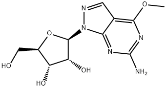 6-Amino-4-methoxy-1-(-D-ribofuranosyl)-1H-pyrazolo[3,4-d]pyrimidine 结构式