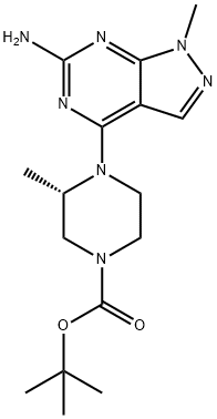 1-methyl-4-[(2R)-2-methylpiperazin-1-yl]pyrazolo[3,4-d]pyrimidin-6-amine Structure