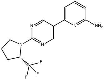 (S)-6-(2-(2-(trifluoromethyl)pyrrolidin-1-yl)pyrimidin-5-yl)pyridine-2-amine 结构式