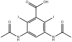 3,5-bis(acetylamino)-2,6-diiodobenzoic acid 化学構造式