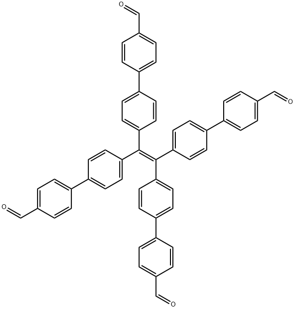 4',4''',4''''',4'''''''-(ethene-1,1,2,2-tetrayl)tetrakis(([1,1'-biphenyl]-4-carbaldehyde)) Struktur