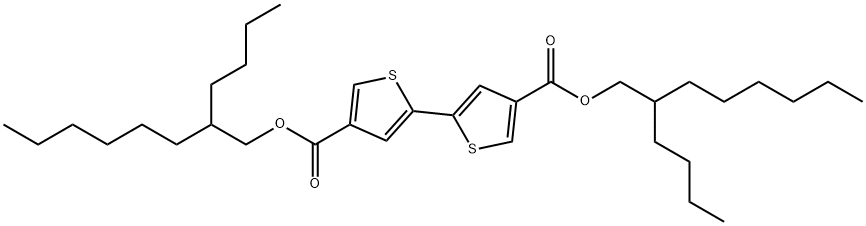 [2,2']Bithiophenyl-4,4'-dicarboxylic acid bis-(2-butyl-octyl) ester Struktur