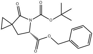 6-benzyl 5-tert-butyl (6S)-4-oxo-5-azaspiro[2.4]heptane-5,6-dicarboxylate Struktur