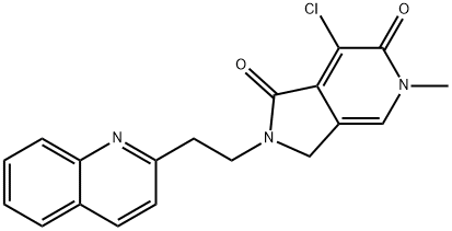 7-chloro-5-methyl-2-(2-(quinolin-2-yl)ethyl)-2,3-dihydro-1H-pyrrolo[3,4-c]pyridine-1,6(5H)-dione,1628618-33-6,结构式