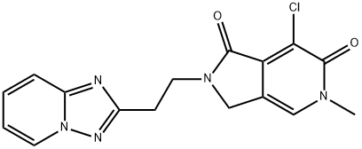 2-(2-([1,2,4]triazolo[1,5-a]pyridin-2-yl)ethyl)-7-chloro-5-methyl-2,3-dihydro-1H-pyrrolo[3,4-c]pyridine-1,6(5H)-dione,1628618-35-8,结构式