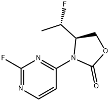 (R)-4-((S)-1-フルオロエチル)-3-(2-フルオロピリミジン-4-イル)オキサゾリジン-2-オン 化学構造式