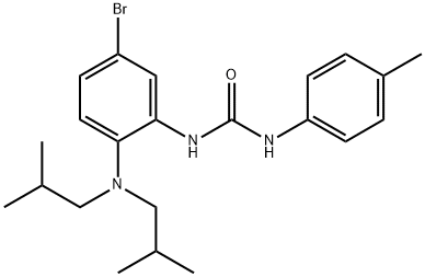 1-(5-bromo-2-(diisobutylamino)phenyl)-3-p-tolylurea,1629128-21-7,结构式