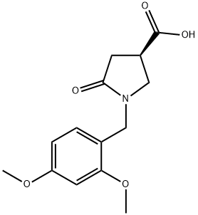 (3R)-1-[(2,4-dimethoxyphenyl)methyl]-5-oxopyrrolidine-3-carboxylic acid Struktur