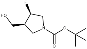 tert-butyl(3R,4S)-3-fluoro-4-(hydroxymethyl)pyrrolidine-1-carboxylate Structure