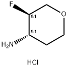 (3R,4S)-3-fluorotetrahydro-2H-pyran-4-amine hydrochloride Struktur