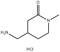 4-(aminomethyl)-1-methylpiperidin-2-one hydrochloride, 1630907-14-0, 结构式