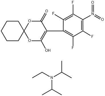 N-Ethyl-N-isopropylpropan-2-aminium 4-oxo-3-(2,3,5,6-tetrafluoro-4-nitrophenyl)-1,5-dioxaspiro[5.5]-undec-2-en-2-olate|