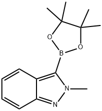 2-甲基-3-(4,4,5,5-四甲基-1,3,2-二氧苯甲醛-2-基)-2H吲唑,1632159-69-3,结构式