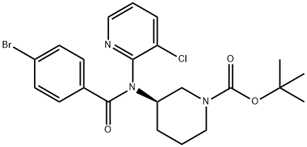 tert-butyl(R)-3-(4-bromo-N-(3-chloropyridin-2-yl)benzamido)piperidine-1-carboxylate,1632251-17-2,结构式