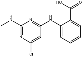 2-((6-Chloro-2-(methylamino)pyrimidin-4-yl)amino)benzoic acid 化学構造式