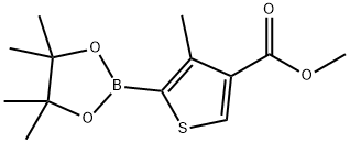 methyl4-methyl-5-(4,4,5,5-tetramethyl-1,3,2-dioxaborolan-2-yl)thiophene-3-carboxylate 结构式