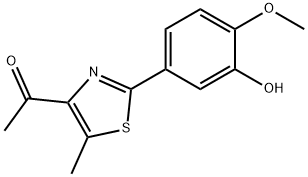 1-(2-(3-羟基-4-甲氧苯基)-5-甲基噻唑-4-基)乙酮,1638148-85-2,结构式