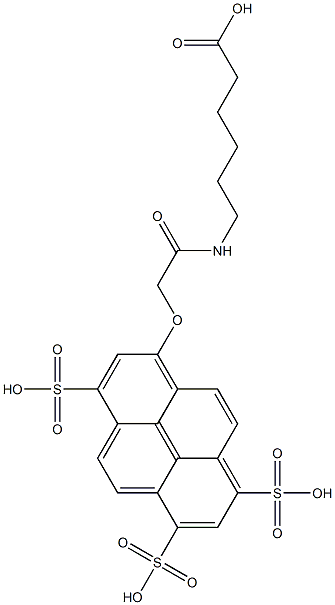 6-(2-((3,6,8-三磺基芘-1-基)氧基)乙酰氨基)己酸,1638784-10-7,结构式