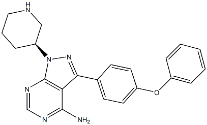 (S)-3-(4-phenoxyphenyl)-1-(piperidin-3-yl)-1H-pyrazolo[3,4-d]pyrimidin-4-amine, 1642571-07-0, 结构式